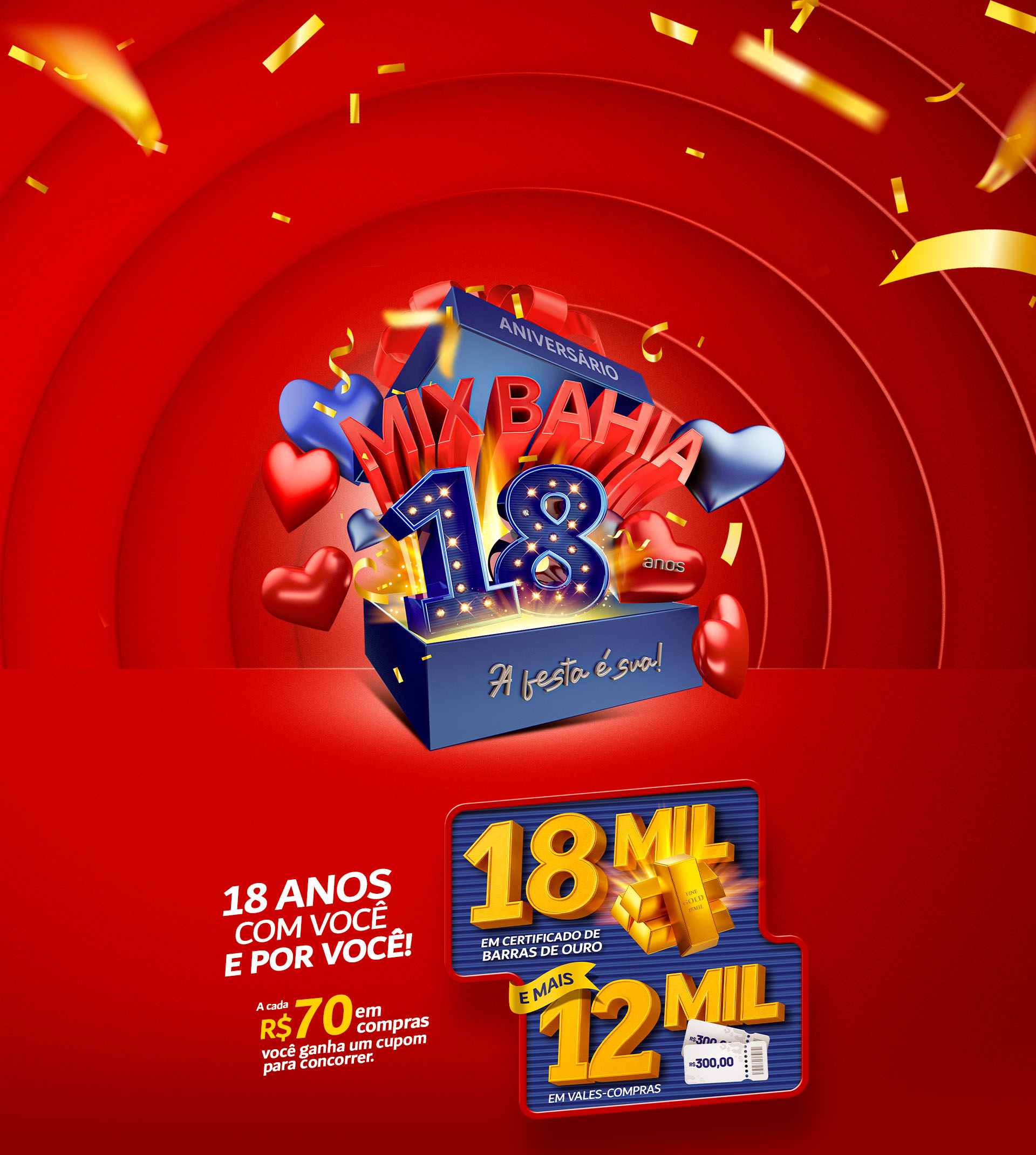 Aniversário 18 Anos Mix Bahia Supermercados